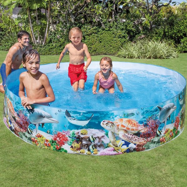 Intex 8′ x 16″ Deep Blue Sea Plastic Snapset Kiddie Pool